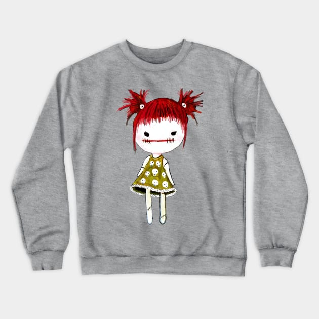 Creepy Rag Doll Crewneck Sweatshirt by HollandArtz